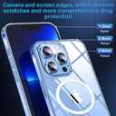 2 x SUCGLES for iPhone 13 Pro Max Case with MagSafe [Ultra Strong Magnetic] [12FT Military Drop Protection] [Shockproof Bumper] Slim Thin Mag Safe Promax Phone Cover for Apple 13pro Max (Clear/Magnet)