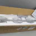 4-Light Modern Chrome Vanity Light Fixture with White Glass Shade for Bathroom Over Mirror, 31.5 Inches