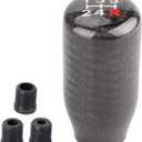 muge racing Carbon Fiber Shift Knob for Manual Vehicles, Carbon Fiber Gear Shift Knob, 5 Speed Black