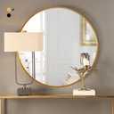NeuType Round Mirror Circle Mirror Metal Framed Wall Mirror Large Vanity Hanging Decorative Mirrors for Entryway Living Room Bedroom Bathroom Home Modern (Gold, 70cm)