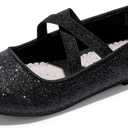 DREAM PAIRS Girls Ballerina Dress Shoes Mary Jane Flats (2 Little Kid, Black)