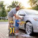 Kids Pressure Washer Toy, Outdoor Car Wash Playset for Patio Lawn Garden, Self Powered Water Pressure Washer Toy, Ages 3+, Gifts for Boys and Girls