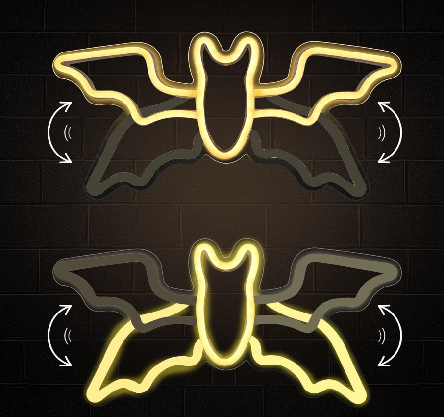 Halloween Neon Sign,Halloween Flying Bat Neon Light Sign with Adjustable Speed,for Wall Decor Bedroom Home Decor Bar halloween LED Decoration Light