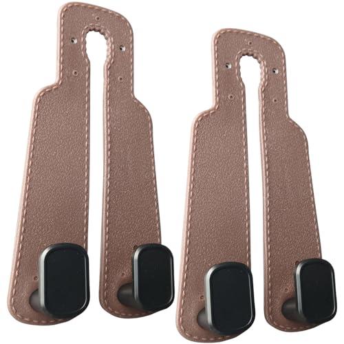 Pack of 3 FANDEHUA Car Hooks for Headrest, Metal, Neoprene, J-shape, 1 Hook, 5 lbs Capacity, Car, Purse, Bag