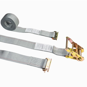 E Track Ratchet Strap with Spring E Fittings and Wire Hooks - 2 Inch X 12 Foot Yellow E Track Strap - Easily Secure Cargo in A Van, Truck, Or Trailer