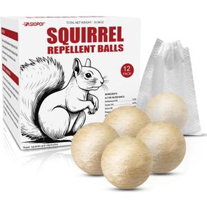 Squirrel Repellent Outdoor, Chipmunks Repellent for Outdoor & Indoor Use, Keep Squirrels Out of Gardens, Bird Feeders & Attics, Safe for People, Pets & Plants 12 Packs