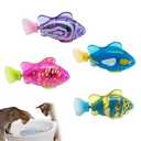 Baoyemes Pack of 4 Electronic Pet Fish, Electric Fish Toy, LED Light Electronic Fish, Sway in Water (4 PCs)