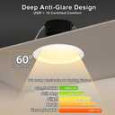 Adetu 12 Pack 4 Inch 5CCT Anti-Glare LED Downlight, Recessed Ceiling Light