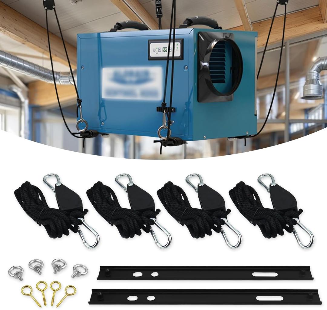 Dehumidifier Hanging Kit for Crawl Space & Basement  300 Lb. Capacity | Anti-Vibration Mounting Brackets to Reduce Noise, Secure Hanging Dehumidifier Kits (Easy Install)