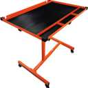 Eisen Mechanics Rolling Work Table, Adjustable Mobile Tray Table for Shop, Garage, DIY. Tool Tray Cable with Wheels. 220 lb. Capacity, Orange