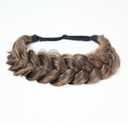 TOECWEGR Synthetic Hair Braided Headband Classic Wide Strands Wedding Disorderly Fluffy Braids Wig Band Women Beauty Accessory