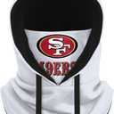 NFL Team Logo White Drawstring Winter Cap Hooded Gaiter Balaclava Face Cover (One Size)