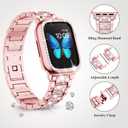 SUPOIX Compatible with Apple Watch Band 42mm + Case, Women Jewelry Bling Diamond Metal Bands & 2 Pack Protective Cover Cases for iWatch Series 3/2/1(Rose Pink/42mm)