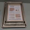 HONGBAKE Baking Sheet Pan Set of 3, Cookie Sheets for Oven, Nonstick Half/Quarter/Jelly Roll Pans with Diamond Texture Pattern, 0.8mm Thick Heavy Duty Cookie Tray, Champagne Gold