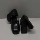 Putu Platform Boots for Women,GoGo Boots,Square Toe Chunky Heel Ankle Boots Pull on Booties (7.5, Black)