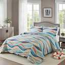 HoneiLife Coastal Quilt Sets Queen - 3 Pieces Beach Quilt Sets Ocean Bedspreads Lightweight Coverlets Nautical Bed Cover All Season Quilts  Queen/Full-90"x 96", Orange-flowing Sands