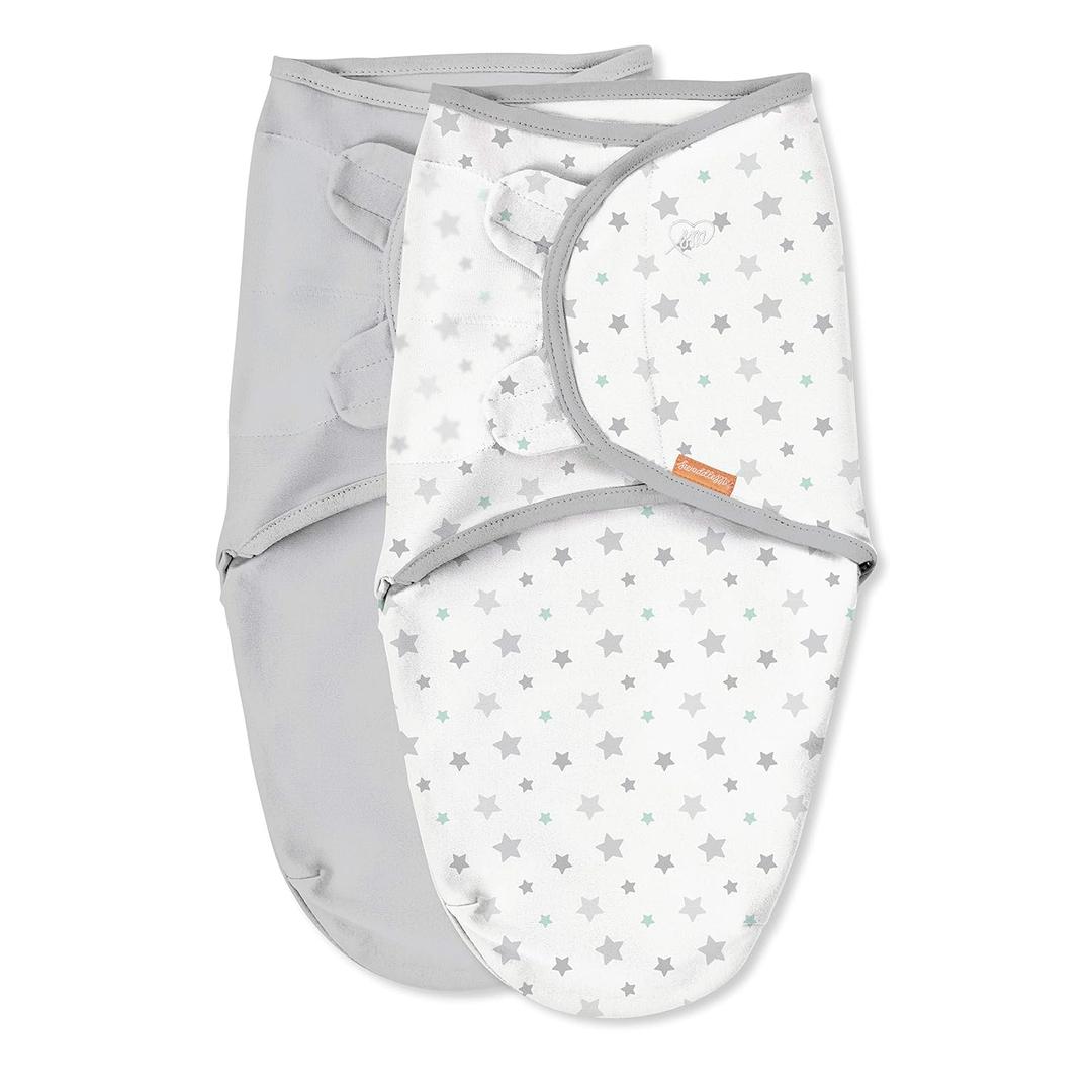 SwaddleMe Original Organic Swaddle Size Small/Medium, 0-3 Months, 2-Pack (Starry Skies )