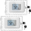 2PCS Large Thermostat Lock Box Cover with Key,Clear Thermostat Cover with Lock Fits Honeywell Thermostat On Wall,AC Lock Box Cover with Key Fits Thermostats 6.5" W x5.0 H or Smaller