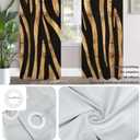 Batmerry Rose Gold Africa Zebra Striped Blackout Curtains for Bedroom, Black Grommet Top Drapes Thermal Insulated Window Curtains, Set of 2 Panels, 52x84 inches