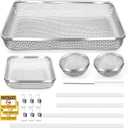 RV Furnace Vent Screen - Heavy-Duty Stainless Steel RV Heater Vent Cover with Installation Tool - Flying Mesh Cover for Camper, 4 Pack (4 Pack (2 Circular+1 Square+1 Rectangular))