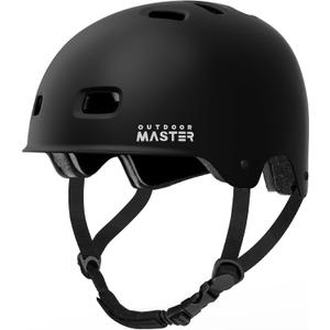 OutdoorMaster Skateboard Cycling Helmet-Beetles Snug,Bike Helmet for Adults, Youth & Kids-Two Removable Liners Ventilation Multi-Sport Commuter Scooter Roller Skate Inline Skating Longboard (Small, A Carbon Black)