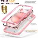 Diaclara Designed for iPhone 15 Case, Full Body Rugged Case with Built-in Touch Sensitive Anti-Scratch Screen Protector, with Camera Lens Protector for iPhone 15 6.1" (Coral Pink)