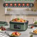 ODSD Cordless Electric Lunch Box for Adults, 16000mAh Rechargeable Self-Heating Lunch Box Food Warmer with Timer & Adjustable Heating, 34oz/1L Container with Insulated Bag for Office Car Outdoor