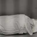 Bedsure 100% Washed Cotton Duvet Cover Queen Size - Natural White Minimalist Cotton Duvet Cover Linen Like for All Seasons - GentleSoft Plain Simple Bedding (Natural White, Queen, 90"x90")