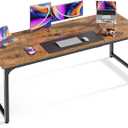 Huuger Computer Desk, 63 Inch Office Desk, Gaming Desk with Storage, Writing Desk Work Desk for Home Office, Study, Modern Simple Desk, Large Legroom, Metal Frame, Rustic Brown