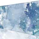 Desk Mat, 32" x 12" XXL Extended Large Gaming Mouse Pad, Desktop Decor Desk Pad, Cute Men Women Office Supplies and Accessories, XL Mouse Mat for Laptop & Keyboard, Blue Ink Painting