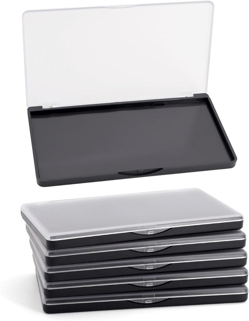 Magnetic Makeup Palette with Frosted Clear Top, 5 Pack Empty Eyeshadow Palettes depots Travel Storage Box for DIY Cosmetics Bronzer Highlights Powder (Small Palette - 5.5" x 3.1")