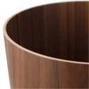 Round Stackable Wastebasket, Natural Wood Garbage Recycling Bin for Bathrooms, Kitchens, Home Offices (Dark Wood)
