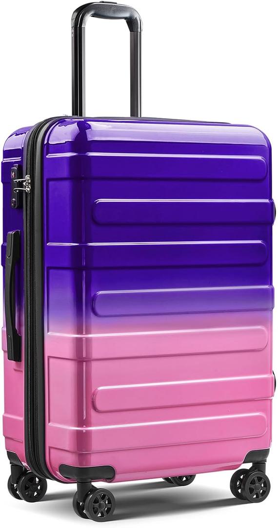 Checked 24inch Luggage with Spinner Wheels,Expandable