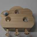 Piegricdiat Whack-a-Mole Interactive Cat Toy,Eco-Friendly Wooden Activity Center with 3 Holes for Engaging Indoor Play & Exercise (Three Hole)