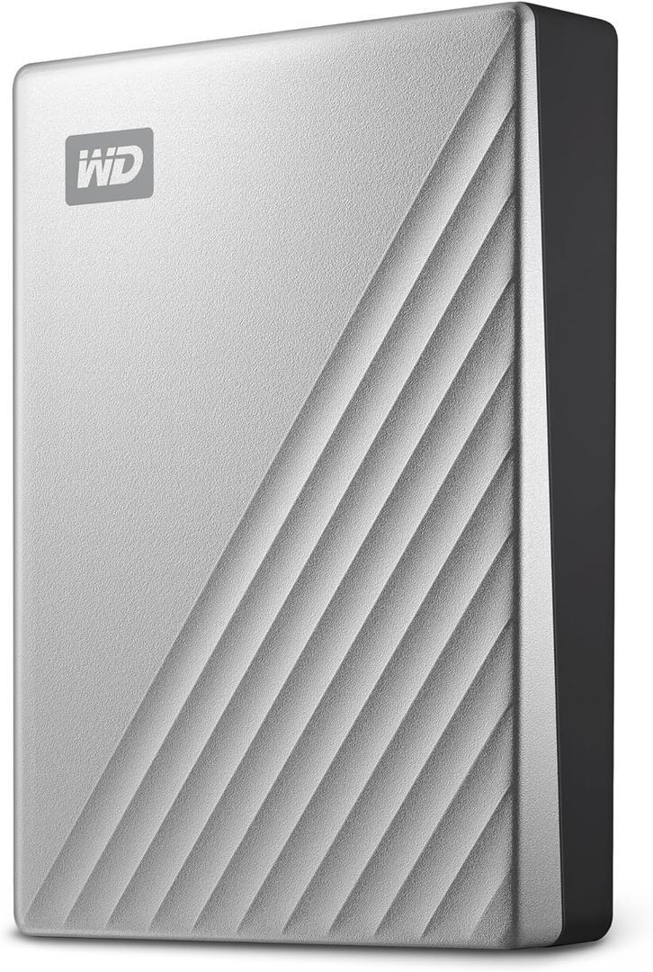 WD 6TB My Passport Ultra for Mac Silver, Portable External Hard Drive, Backup Software with Defense Against ransomware, and Password Protection, USB-C and USB 3.1 - WDBGKC0060BSL-WESN