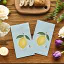 Horaldaily 100 Spring Summer Disposable Paper Decorative Guest Napkins, Lemon Blue Hand Towel for Party Lunch Dinner Kitchen Bathroom