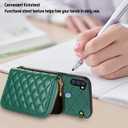 Detachable Crossbody Strap Wallet Case for Samsung Galaxy A11/M11 with Zipper Purse, Multi Card Slots and PU Leather Stand Shockproof Cell Phone Cover for A 11 11A Women Green