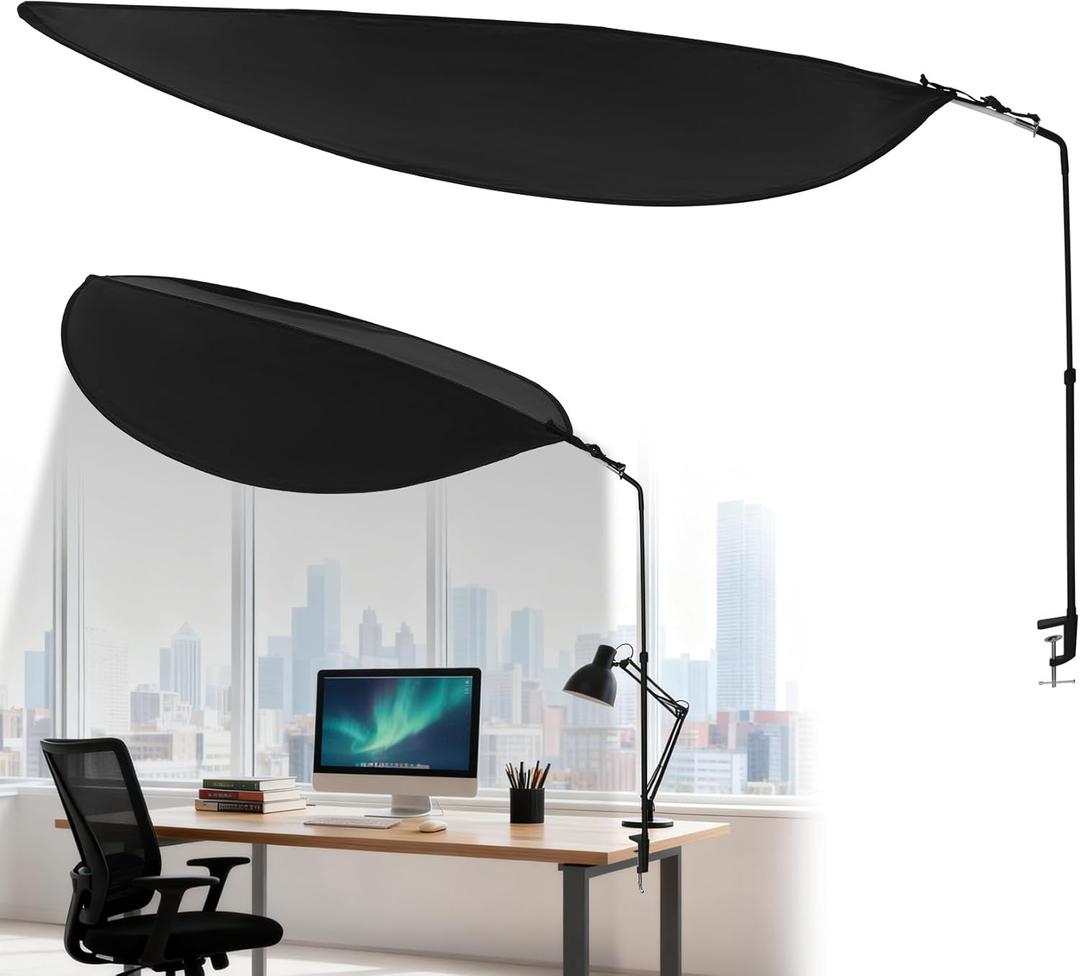 Office Cubicle Desk ShadePortable Cubicle Light Shield and Office Shade to Block Overhead LightAdjustable Desk Shade for Cubicle to Block Light & Reduce Glare  Essential Office AccessoriesBlack