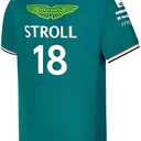 Aston Martin Cognizant F1 2023 Kids Lance Stroll Team T-Shirt- Youth Green, Size Small