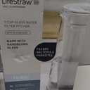 LifeStraw Home Water Filter Pitcher, 7-Cup, Glass with Silicone Base, White, for Everyday Protection Against Bacteria, Parasites, Microplastics, Lead, Mercury, PFAS and a Variety of Chemicals