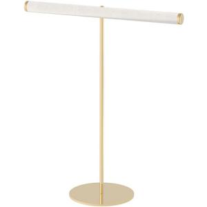 Coward T-Bar Necklace Organizer Stand, Velvet Necklace Bracelet Holder Stand with Metal Base, Hanging Jewelry Display Organizer for Women Girls (Gold 1.6cm thickness tube)