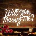 HMT Will You Marry Me Neon Sign Cool White LED Marry Me Light for Proposal Engagement Wedding Party Backdrop Wall Decor 19.7x11.8 Inch USB Powered Romantic Sign, Large, 19.7 x 11.8 inches