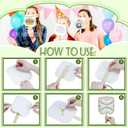 50 Piece Church Handheld Fan DIY Set, Includes Wooden Wavy Handles Craft Sticks, Blank Cardstock Paper (Not Printer-Compatible), Double-Sided Tape, Ideal for Crafting, Painting, Hand Decorati