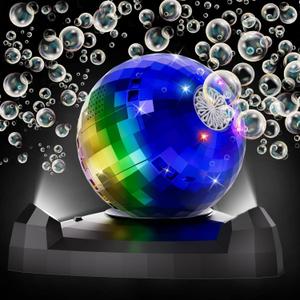 2 x Bubble Machine for Kids 3-5, Automatic Disco Bubble Blower Maker with Bubble Toys, LED Lights & 360° Rotation, 10000+ Bubbles Per Min, Outdoor Game Toy for Easter Birthday Party, Medium