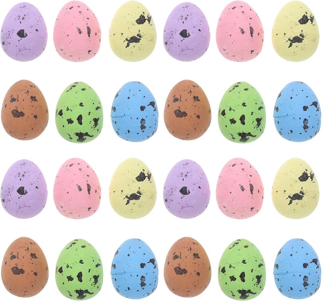 PRETYZOOM 100Pcs Speckled Eggs Hatching Dinosaur Eggs Children's Day DIY Crafts Easter Eggs Ornaments for Decor, 0.6 x 0.7 Inch