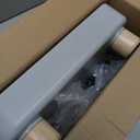 Rolcoassuns Litter Box Ramp, Cat Steps/Stair for Litter Box, Litter Catcher with Filter Function and Non-Slip Rubber Feet, Suitable for Small and Elderly Cats (Light Grey with Wooden Base)