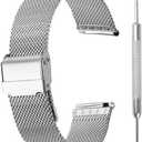 Stainless Steel Mesh Watch Band for Men Women,Quick Release Mesh Watch Straps