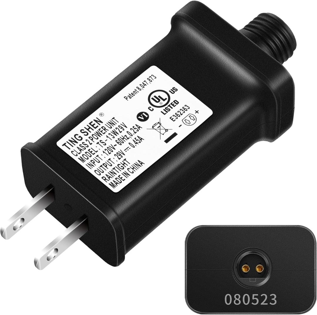 Enhon 29V 13W Class 2 LED Power Supply, UL Listed TS-13W29V LED Transformer Replacement, IP44 Waterproof Low Voltage Christmas Tree US Plug Adapter for Christmas Xmas Tree Light and String Light