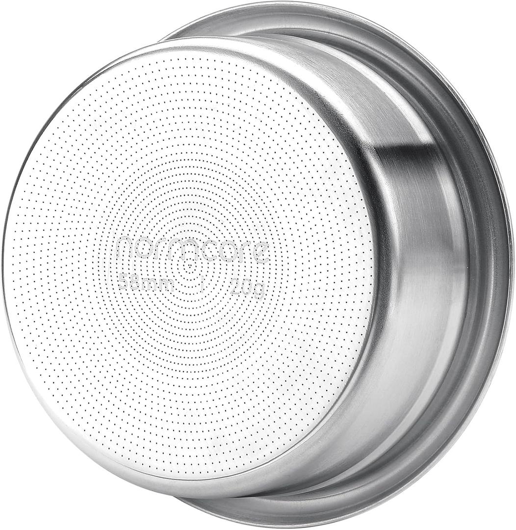 Normcore 58mm High Extraction Filter Basket, 20g Precision Filter Basket For 58mm Espresso machines Portafilter, 0.8mm Thickness, Comes with a 58.5mm Puck Screen, Espresso Paper Filters Normcore 58mm High Extraction Filter Basket, 20g Precision Filter Basket For 58mm Espresso machines Portafilter, 0.8mm Thickness, Comes with a 58.5mm Puck Screen, Espresso Paper Filters