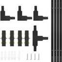 H Track Lighting Rails Kit H Type Track Rails Compatible with Single Circuit 120V H Style Track System for H LED Track Lighting Heads(Black 13.2ft)